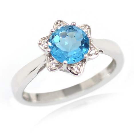 Anello in argento con Topazio Blu Svizzero