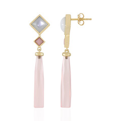 Pendientes en plata con Calcedonia rosa (KM by Juwelo)