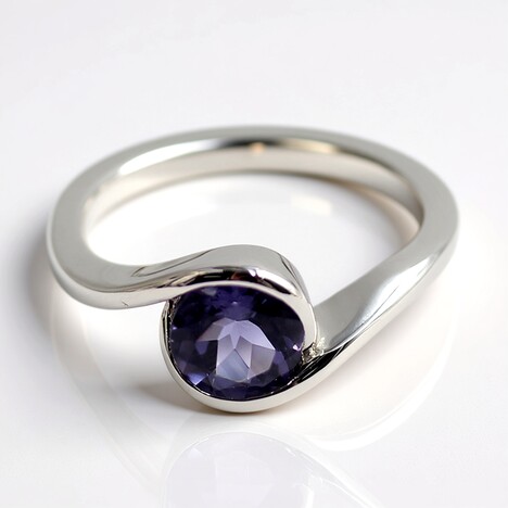 Bague en argent et Quartz Myrtille