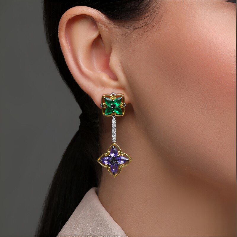 Edelstein-Silberohrringe (Gems en Vogue)