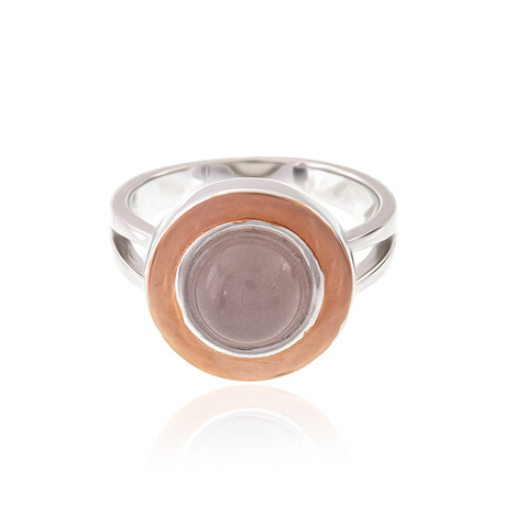 Zilveren ring met een rozen kwarts (MONOSONO COLLECTION)