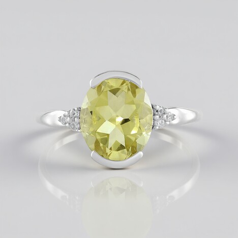 Anello in argento con Quarzo Limone