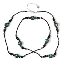 Black Agate Silver Necklace (Dallas Prince Designs)