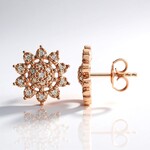 Orecchini in argento con Diamante Argyle Rose de France I1 (Annette)