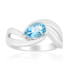 Anillo en plata con Aguamarina de Mozambique (Pallanova)