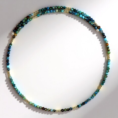 Collana rigida in acciaio con Crisocolla (Riya)