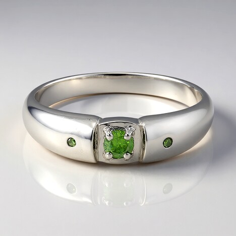 Anello placcato in platino con Diamante Fancy
