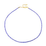 Zilveren halsketting met tanzanieten