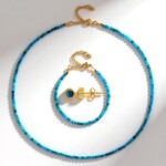 Parure in argento con Apatite Blu Neon