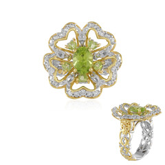 Zilveren ring met een peridoot (Gems en Vogue)