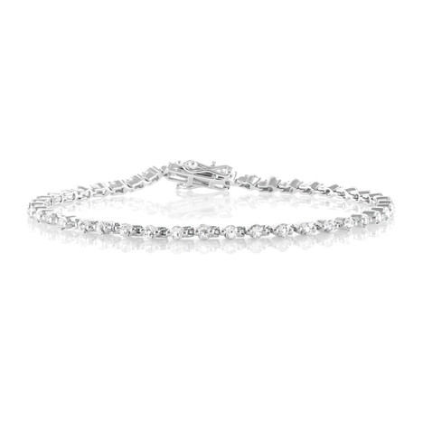 Weißer Topas-Silberarmband