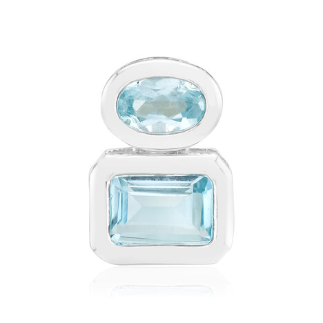 Zilveren hanger met een hemel-blauwe topaas (MONOSONO COLLECTION)