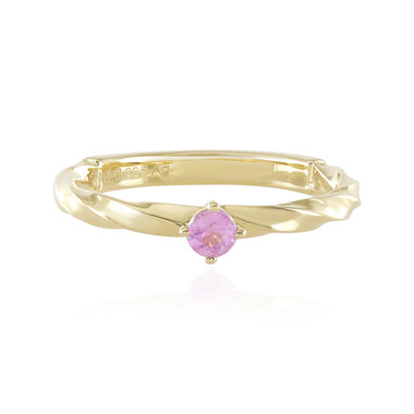 Pinkfarbener Saphir-Silberring