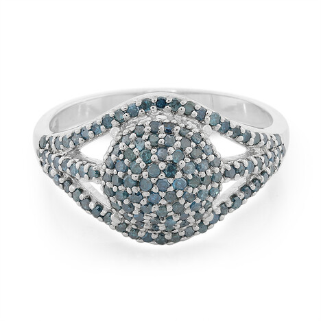 Fancy-Diamant-Silberring