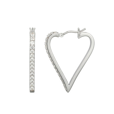 Boucles d'oreilles en argent et Zircon (Adela Silber)