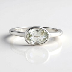 Anello in argento con Topazio Bianco