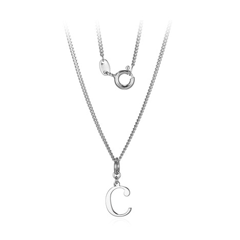 Silberhalskette-Buchstabe C