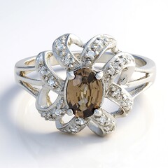 Anello in argento con Zircone Cannella