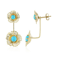 Pendientes en oro con Turquesa bella durmiente (Ornaments by de Melo)