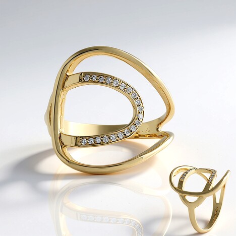 Anello in oro con Diamante I2 (H) (de Melo Gold)