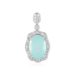 Pendentif en argent et Calcédoine d'eau