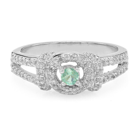 Anello in argento con Fluoroapatite Verde