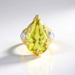 Anello in argento con Quarzo Ouro Verde