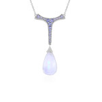 Collana in argento con Pietra di Luna Blu (KM by Juwelo)