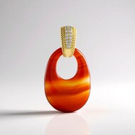 Zilveren hanger met een Rode onyx