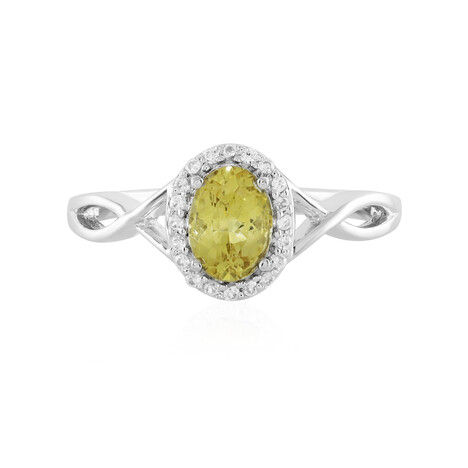 Anello in argento con Apatite Dorata