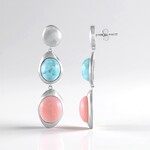 Boucles d'oreilles en argent et Opale rose (de Melo Essence)