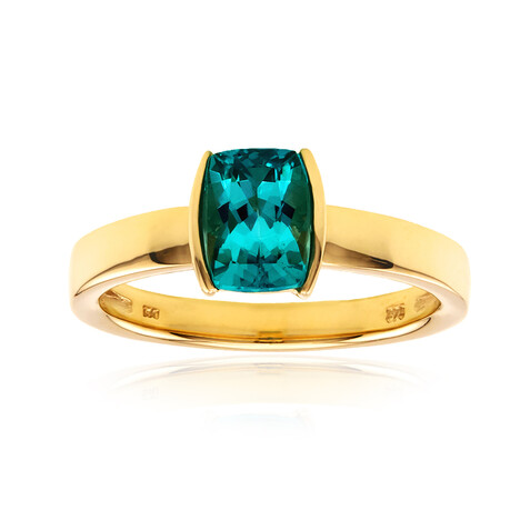 Anello in oro con Apatite Paraiba (CUSTODANA)