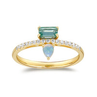 Anillo en oro con Esmeralda de Zambia AAA (CIRARI)