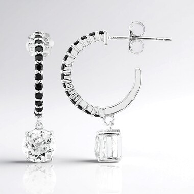 Pendientes en plata con Topacio blanco