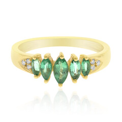 10K AAA Zambian Emerald Gold Ring