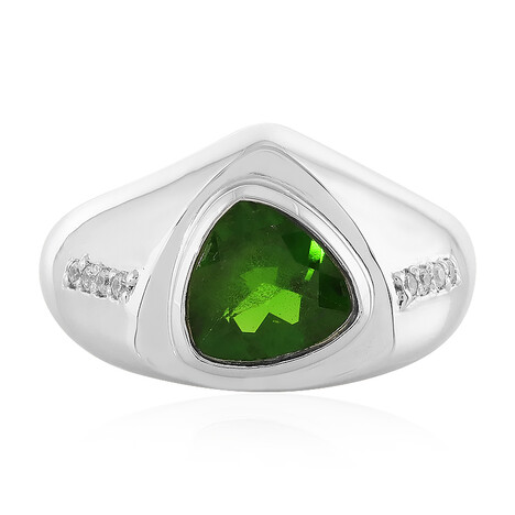 Bague en argent et Diopside de Russie
