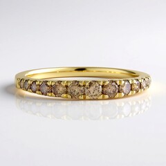 Anello in oro con Diamante Champagne I2 (de Melo Gold)