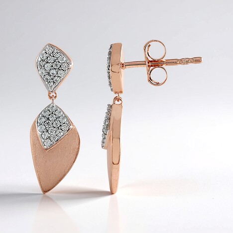 Boucles d'oreilles en argent et Zircon (MONOSONO COLLECTION)