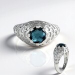 Anello in argento con Topazio Blu Londra