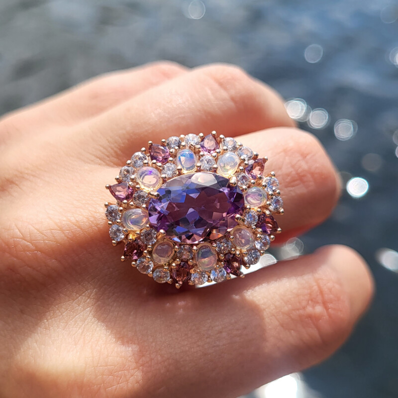 Bolivianischer Amethyst-Silberring