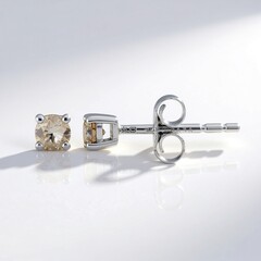 Orecchini in oro con Diamante Cioccolato I2