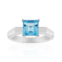 Bague en argent et Topaze bleu Suisse