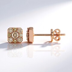 Orecchini in oro con Diamante Rose de France SI1 di Argyle (Annette)