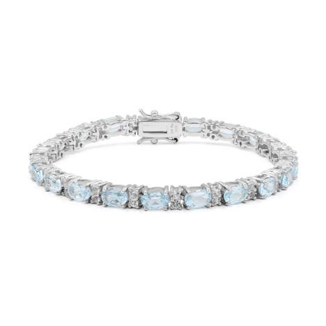 Brazalete en plata con Topacio azul cielo