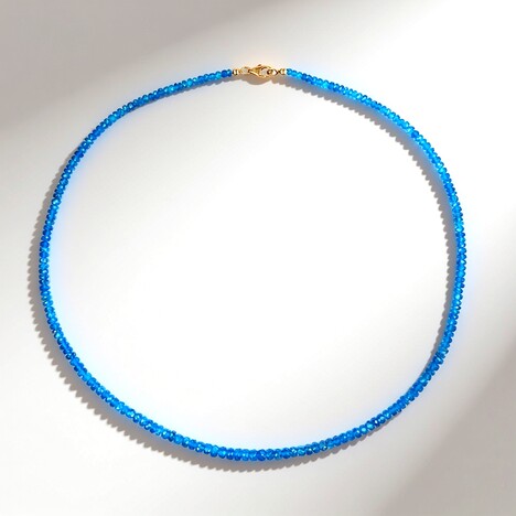 Collana in oro con Apatite Blu Neon