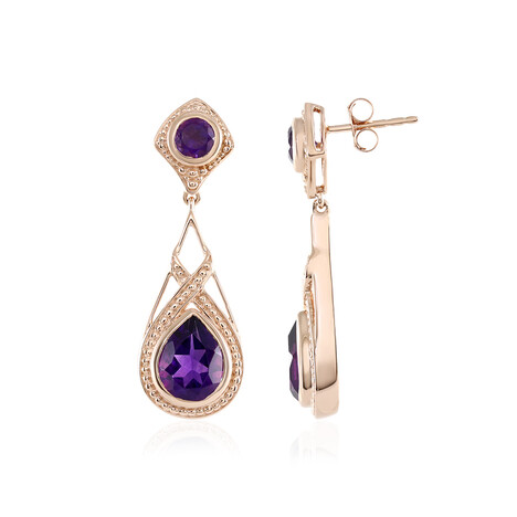 Zilveren oorbellen met amethisten