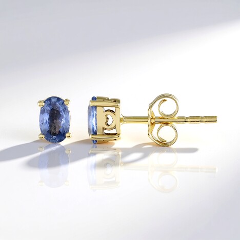 Orecchini in oro con Zaffiro Ceylon Blu