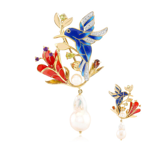 Spilla in argento con Perla d'Acqua Dolce Bianca