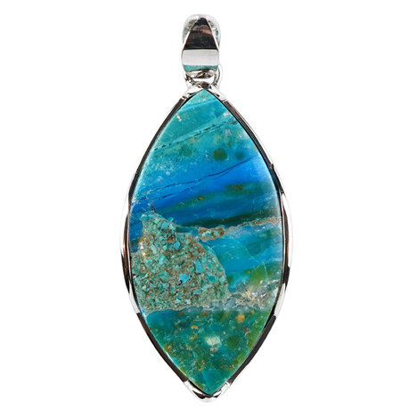 Pendentif en argent et Opale bleue d'Atacama