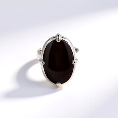 Anello in argento con Legno Fossile